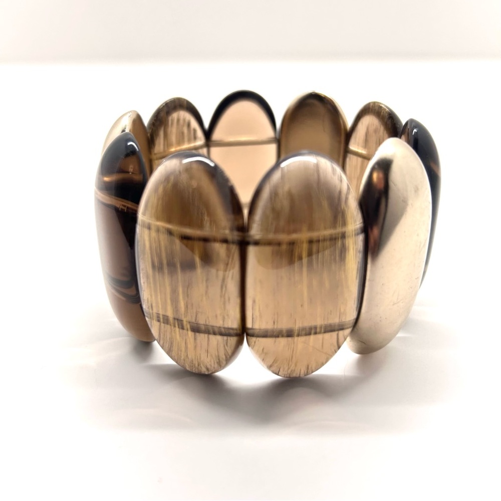 Chunky Stretch Bracelet Golden Brown Acrylic